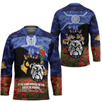 Personalised Bulldogs Rugby ANZAC Day Hockey Jersey Last Post Poppy We Will Remember Them