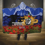 Personalised Bulldogs Rugby ANZAC Day Hooded Blanket Last Post Poppy We Will Remember Them