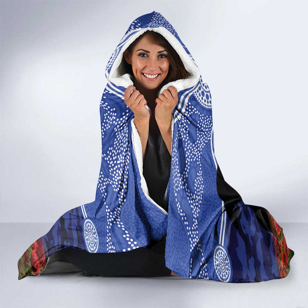 Personalised Bulldogs Rugby ANZAC Day Hooded Blanket Last Post Poppy We Will Remember Them