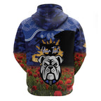 Personalised Bulldogs Rugby ANZAC Day Hoodie Last Post Poppy We Will Remember Them