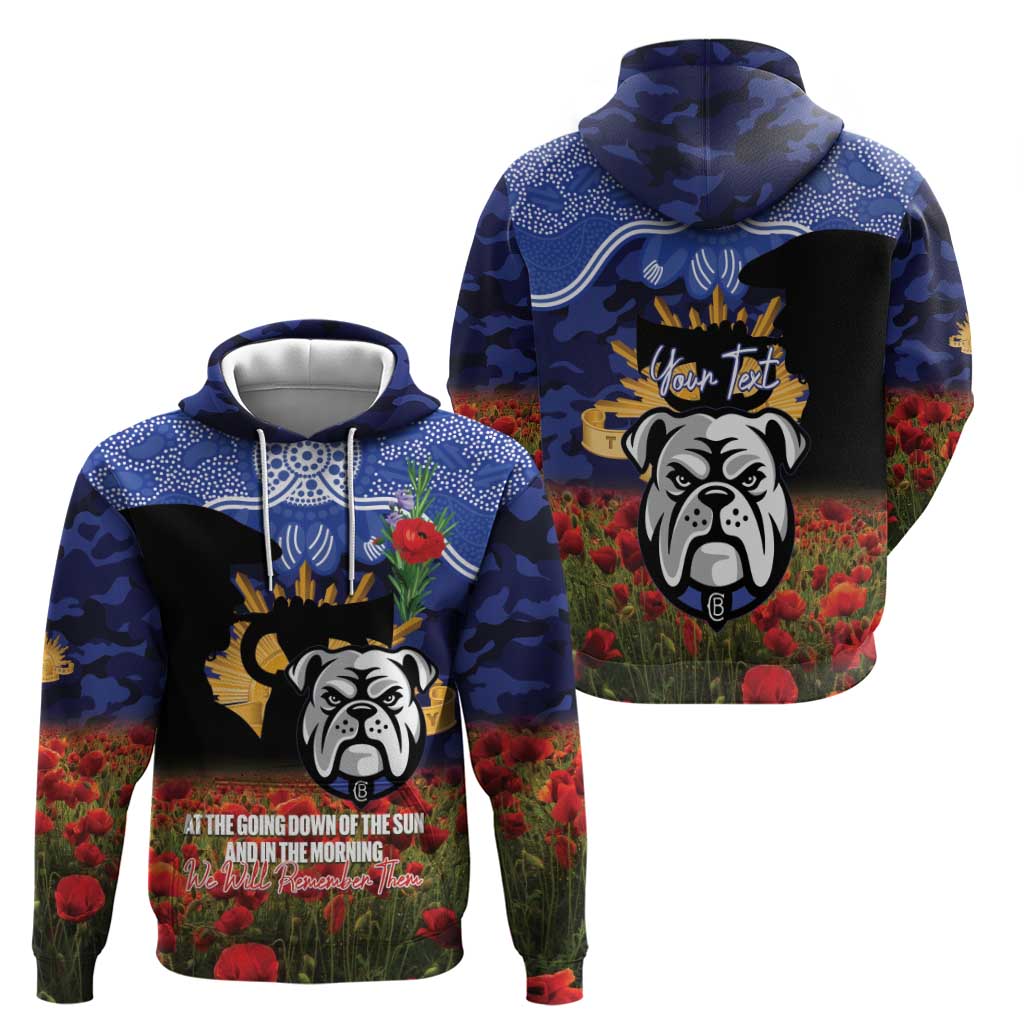 Personalised Bulldogs Rugby ANZAC Day Hoodie Last Post Poppy We Will Remember Them