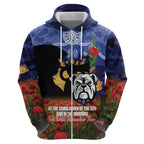 Personalised Bulldogs Rugby ANZAC Day Hoodie Last Post Poppy We Will Remember Them