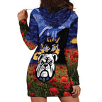 Personalised Bulldogs Rugby ANZAC Day Hoodie Dress Last Post Poppy We Will Remember Them