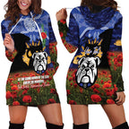 Personalised Bulldogs Rugby ANZAC Day Hoodie Dress Last Post Poppy We Will Remember Them