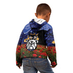Personalised Bulldogs Rugby ANZAC Day Kid Hoodie Last Post Poppy We Will Remember Them