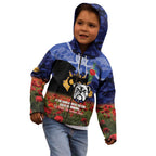 Personalised Bulldogs Rugby ANZAC Day Kid Hoodie Last Post Poppy We Will Remember Them