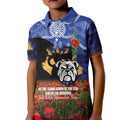 Personalised Bulldogs Rugby ANZAC Day Kid Polo Shirt Last Post Poppy We Will Remember Them
