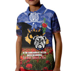 Personalised Bulldogs Rugby ANZAC Day Kid Polo Shirt Last Post Poppy We Will Remember Them