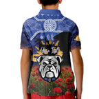 Personalised Bulldogs Rugby ANZAC Day Kid Polo Shirt Last Post Poppy We Will Remember Them