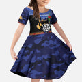 Personalised Bulldogs Rugby ANZAC Day Kid Short Sleeve Dress Last Post Poppy We Will Remember Them