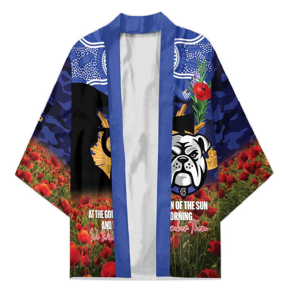 Personalised Bulldogs Rugby ANZAC Day Kimono Last Post Poppy We Will Remember Them