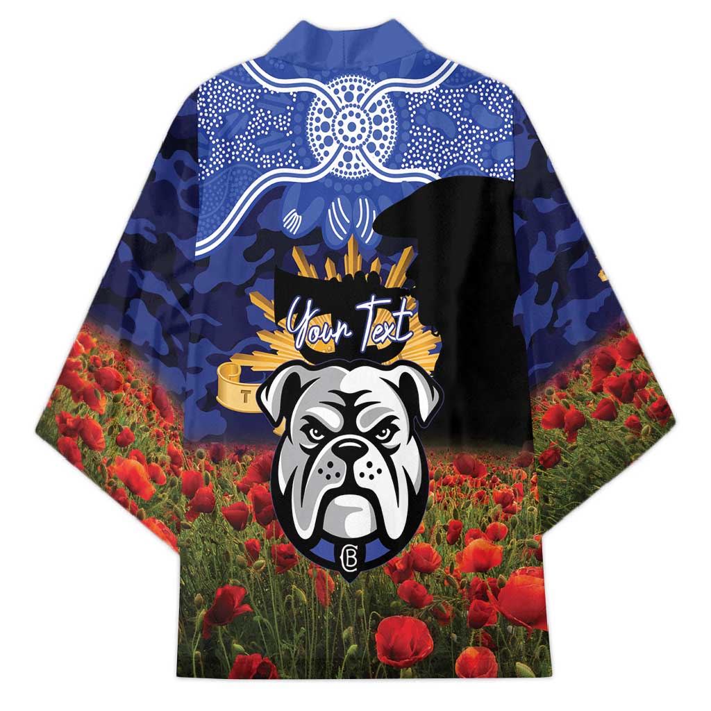 Personalised Bulldogs Rugby ANZAC Day Kimono Last Post Poppy We Will Remember Them