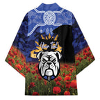 Personalised Bulldogs Rugby ANZAC Day Kimono Last Post Poppy We Will Remember Them