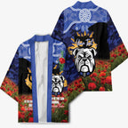 Personalised Bulldogs Rugby ANZAC Day Kimono Last Post Poppy We Will Remember Them