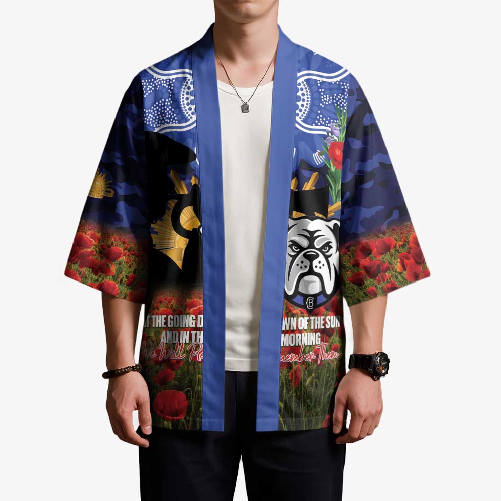 Personalised Bulldogs Rugby ANZAC Day Kimono Last Post Poppy We Will Remember Them