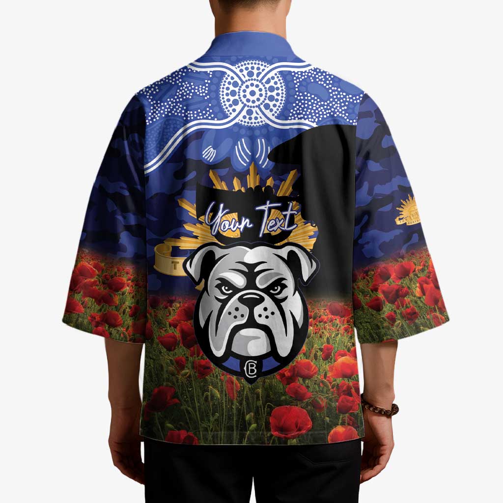 Personalised Bulldogs Rugby ANZAC Day Kimono Last Post Poppy We Will Remember Them