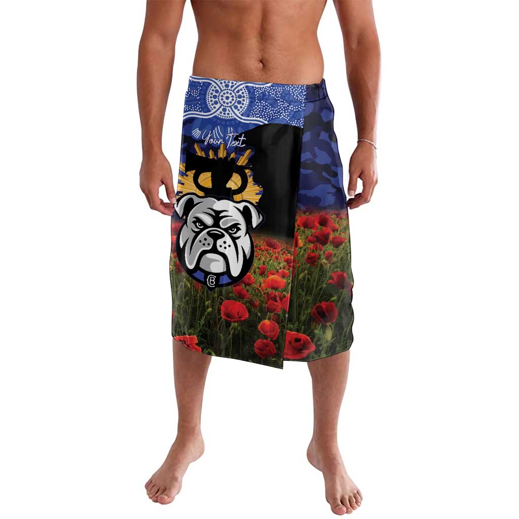 Personalised Bulldogs Rugby ANZAC Day Lavalava Last Post Poppy We Will Remember Them