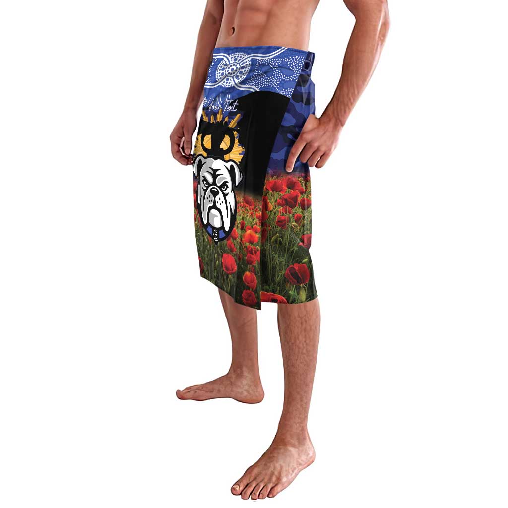 Personalised Bulldogs Rugby ANZAC Day Lavalava Last Post Poppy We Will Remember Them
