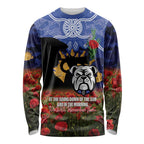 Personalised Bulldogs Rugby ANZAC Day Long Sleeve Shirt Last Post Poppy We Will Remember Them