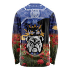 Personalised Bulldogs Rugby ANZAC Day Long Sleeve Shirt Last Post Poppy We Will Remember Them