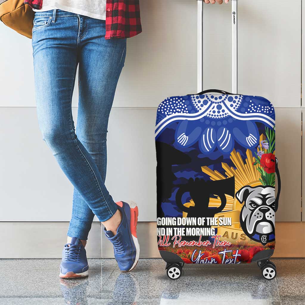 Personalised Bulldogs Rugby ANZAC Day Luggage Cover Last Post Poppy We Will Remember Them