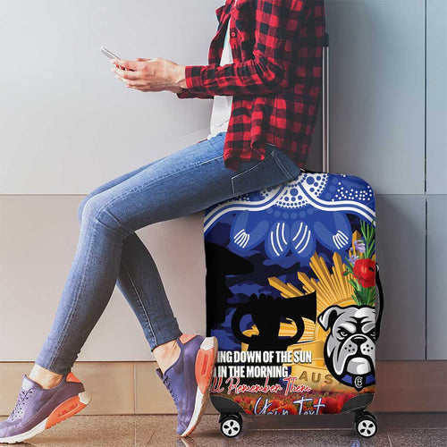 Personalised Bulldogs Rugby ANZAC Day Luggage Cover Last Post Poppy We Will Remember Them