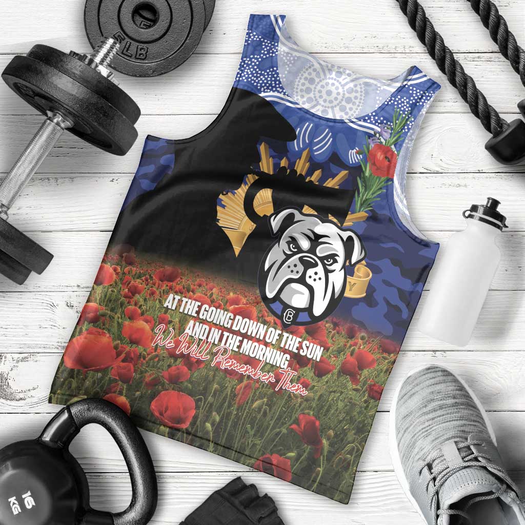 Personalised Bulldogs Rugby ANZAC Day Men Tank Top Last Post Poppy We Will Remember Them