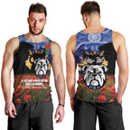 Personalised Bulldogs Rugby ANZAC Day Men Tank Top Last Post Poppy We Will Remember Them