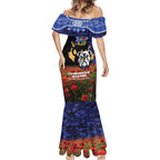 Personalised Bulldogs Rugby ANZAC Day Mermaid Dress Last Post Poppy We Will Remember Them