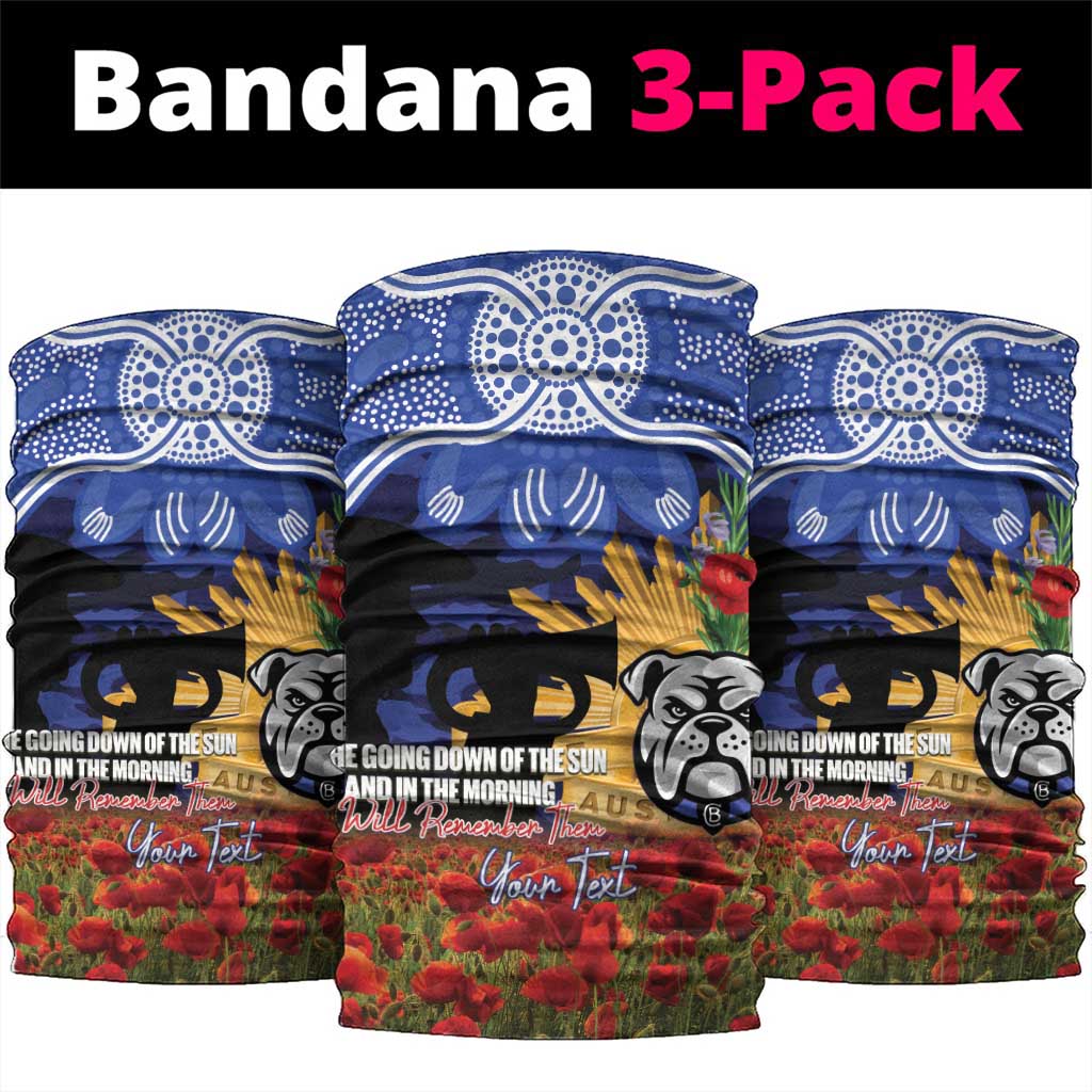 Personalised Bulldogs Rugby ANZAC Day Neck Gaiter Last Post Poppy We Will Remember Them