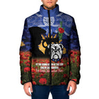 Personalised Bulldogs Rugby ANZAC Day Padded Jacket Last Post Poppy We Will Remember Them
