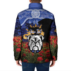 Personalised Bulldogs Rugby ANZAC Day Padded Jacket Last Post Poppy We Will Remember Them