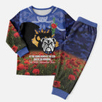 Personalised Bulldogs Rugby ANZAC Day Pajama Set Last Post Poppy We Will Remember Them