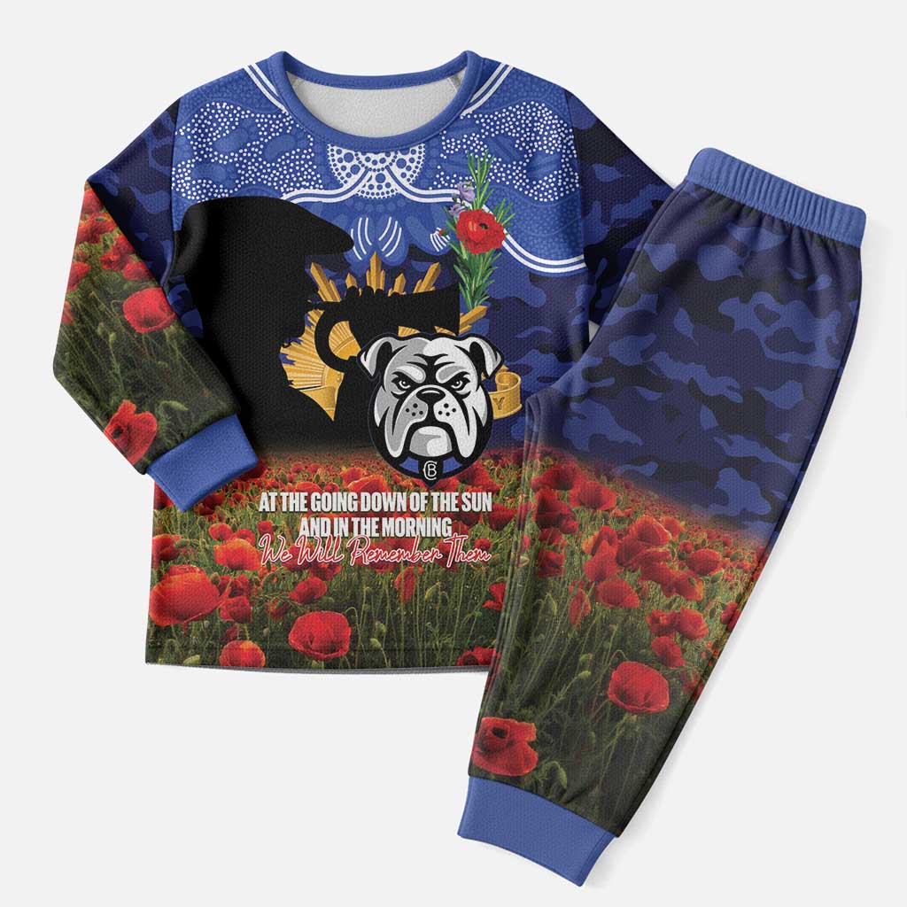 Personalised Bulldogs Rugby ANZAC Day Pajama Set Last Post Poppy We Will Remember Them