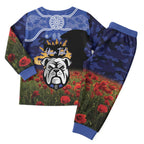 Personalised Bulldogs Rugby ANZAC Day Pajama Set Last Post Poppy We Will Remember Them