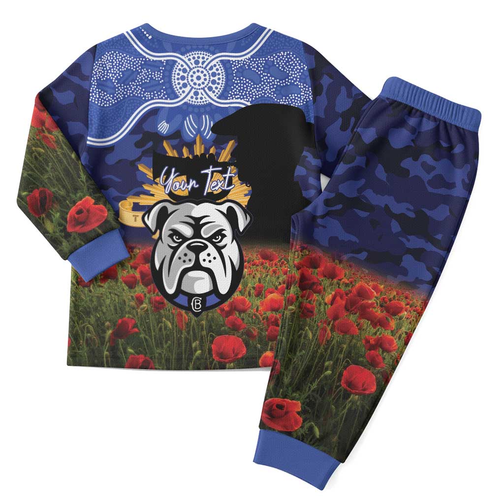 Personalised Bulldogs Rugby ANZAC Day Pajama Set Last Post Poppy We Will Remember Them