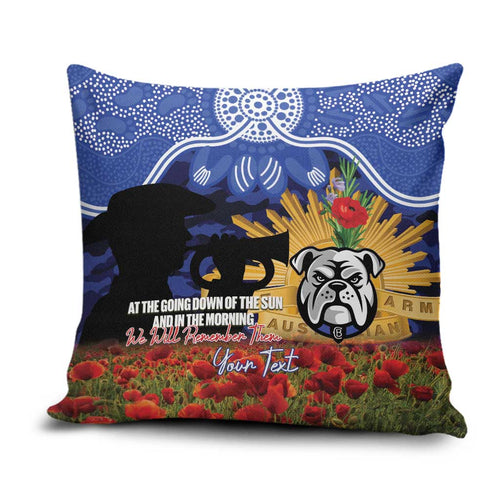 Personalised Bulldogs Rugby ANZAC Day Pillow Cover Last Post Poppy We Will Remember Them