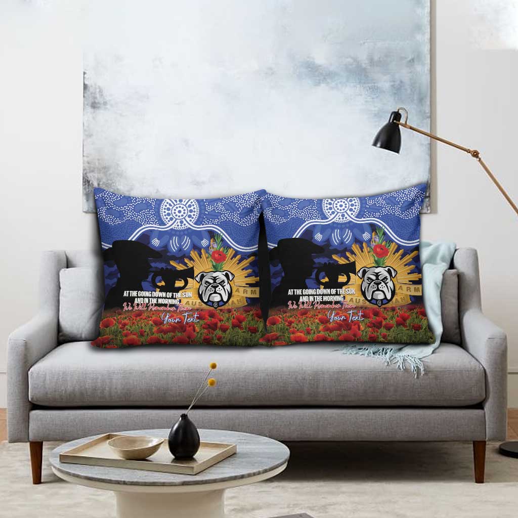Personalised Bulldogs Rugby ANZAC Day Pillow Cover Last Post Poppy We Will Remember Them