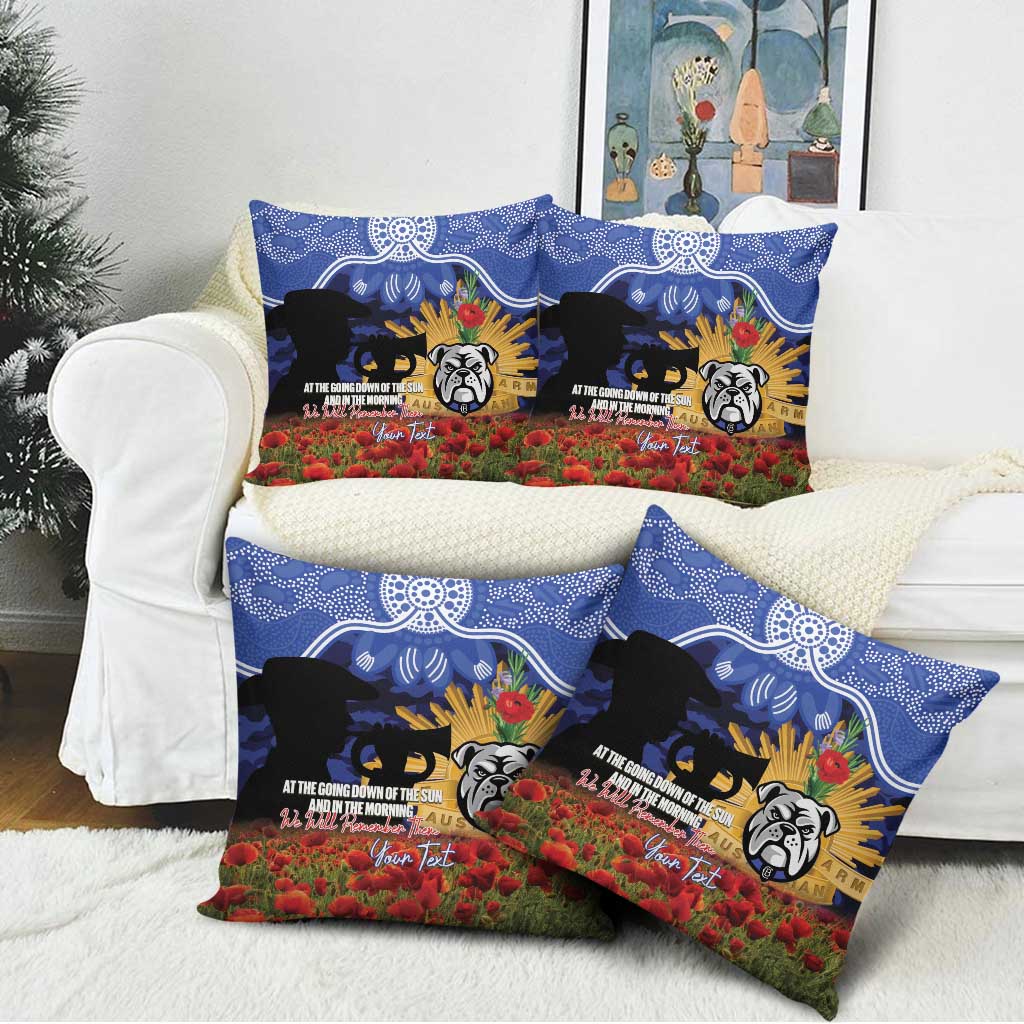 Personalised Bulldogs Rugby ANZAC Day Pillow Cover Last Post Poppy We Will Remember Them