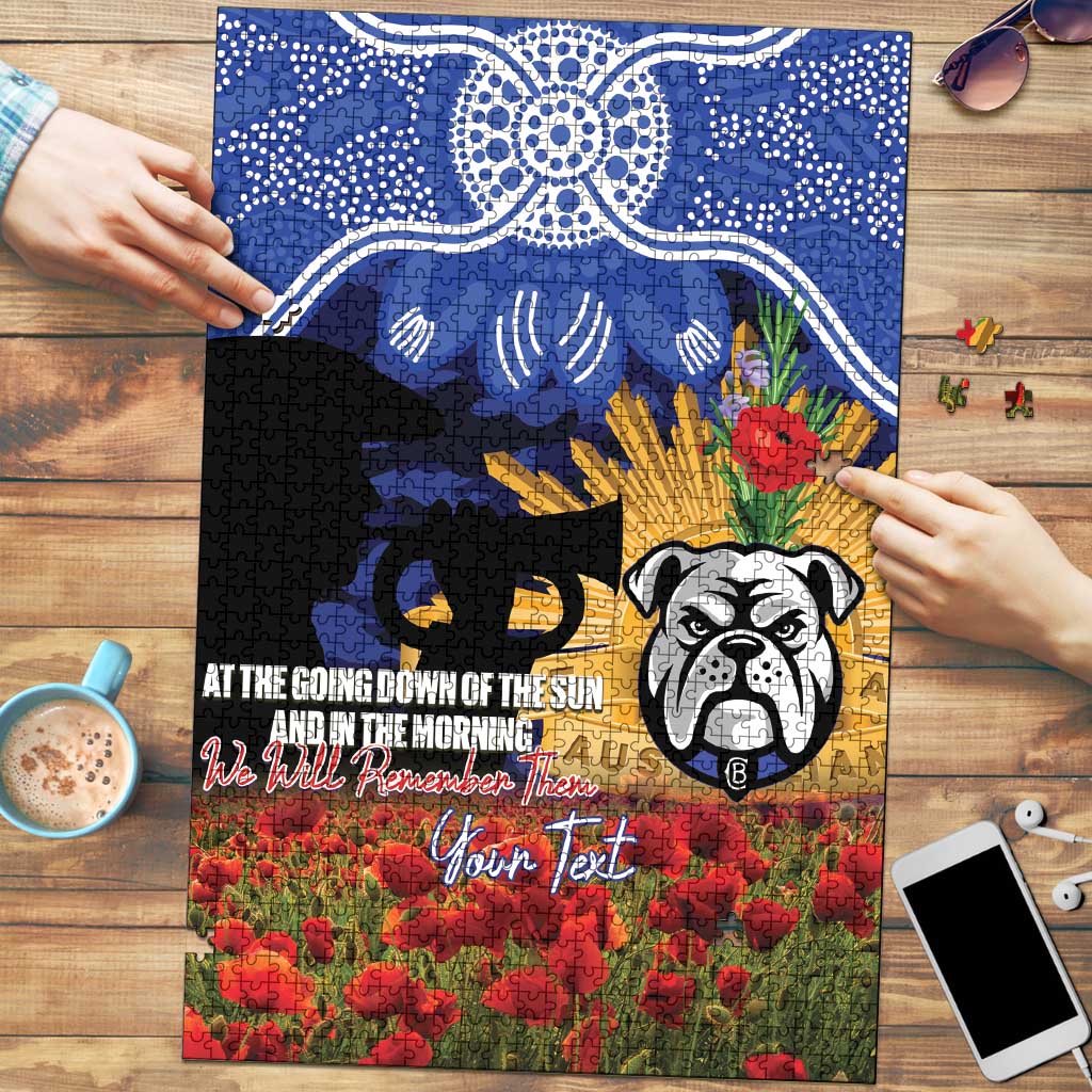 Personalised Bulldogs Rugby ANZAC Day Puzzle Last Post Poppy We Will Remember Them