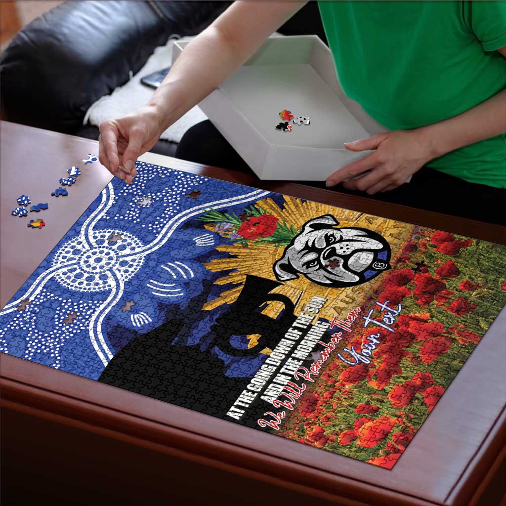 Personalised Bulldogs Rugby ANZAC Day Puzzle Last Post Poppy We Will Remember Them