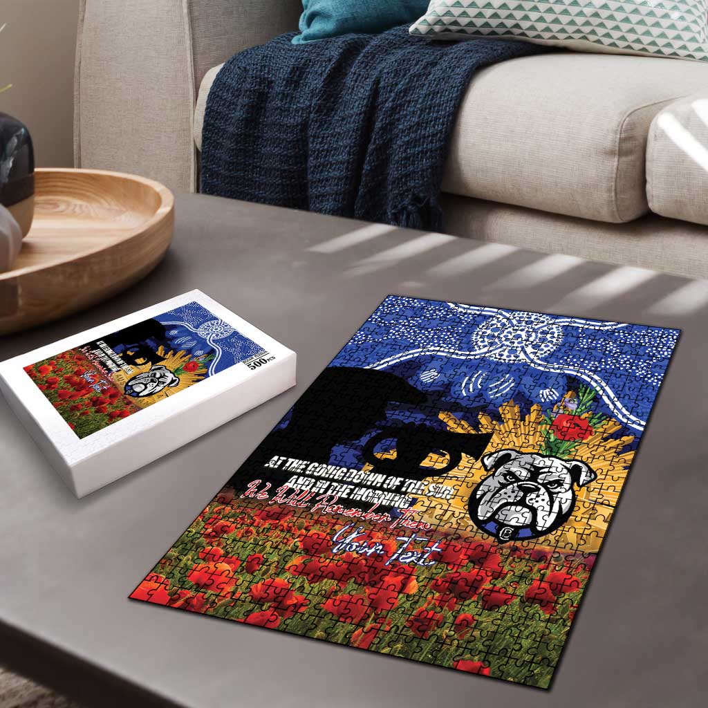 Personalised Bulldogs Rugby ANZAC Day Puzzle Last Post Poppy We Will Remember Them