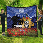 Personalised Bulldogs Rugby ANZAC Day Quilt Last Post Poppy We Will Remember Them