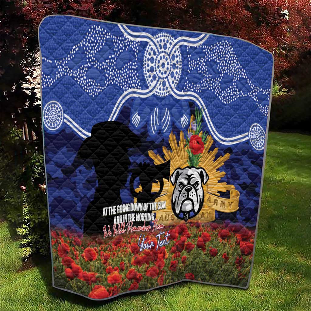Personalised Bulldogs Rugby ANZAC Day Quilt Last Post Poppy We Will Remember Them