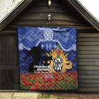 Personalised Bulldogs Rugby ANZAC Day Quilt Last Post Poppy We Will Remember Them
