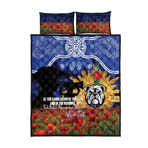 Personalised Bulldogs Rugby ANZAC Day Quilt Bed Set Last Post Poppy We Will Remember Them