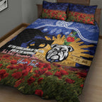 Personalised Bulldogs Rugby ANZAC Day Quilt Bed Set Last Post Poppy We Will Remember Them