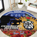 Personalised Bulldogs Rugby ANZAC Day Round Carpet Last Post Poppy We Will Remember Them