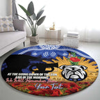 Personalised Bulldogs Rugby ANZAC Day Round Carpet Last Post Poppy We Will Remember Them
