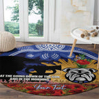 Personalised Bulldogs Rugby ANZAC Day Round Carpet Last Post Poppy We Will Remember Them